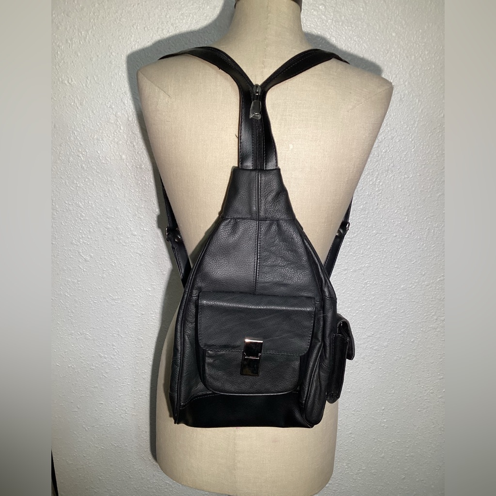 Genuine Leather Unisex Convertible Backpacks